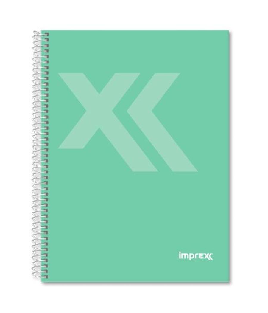 Imprex cuaderno espiral tapa forrada folio 80h 90gr 4x4 verde