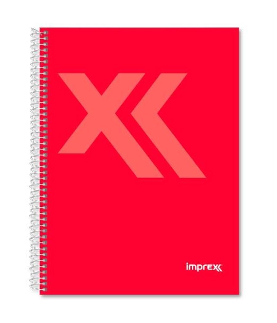 Imprex cuaderno espiral tapa forrada a5 80h 90gr 4x4 rojo