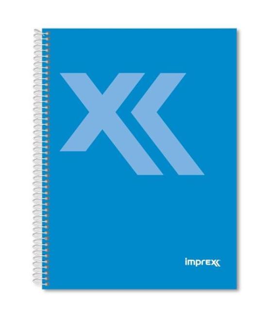 Imprex cuaderno espiral tapa forrada a5 80h 90gr 4x4 azul