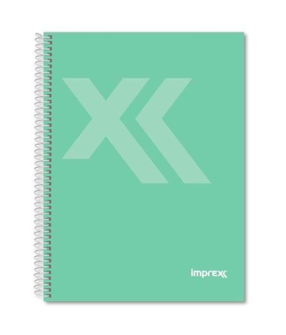 Imprex cuaderno espiral tapa forrada a5 80h 90gr 4x4 verde