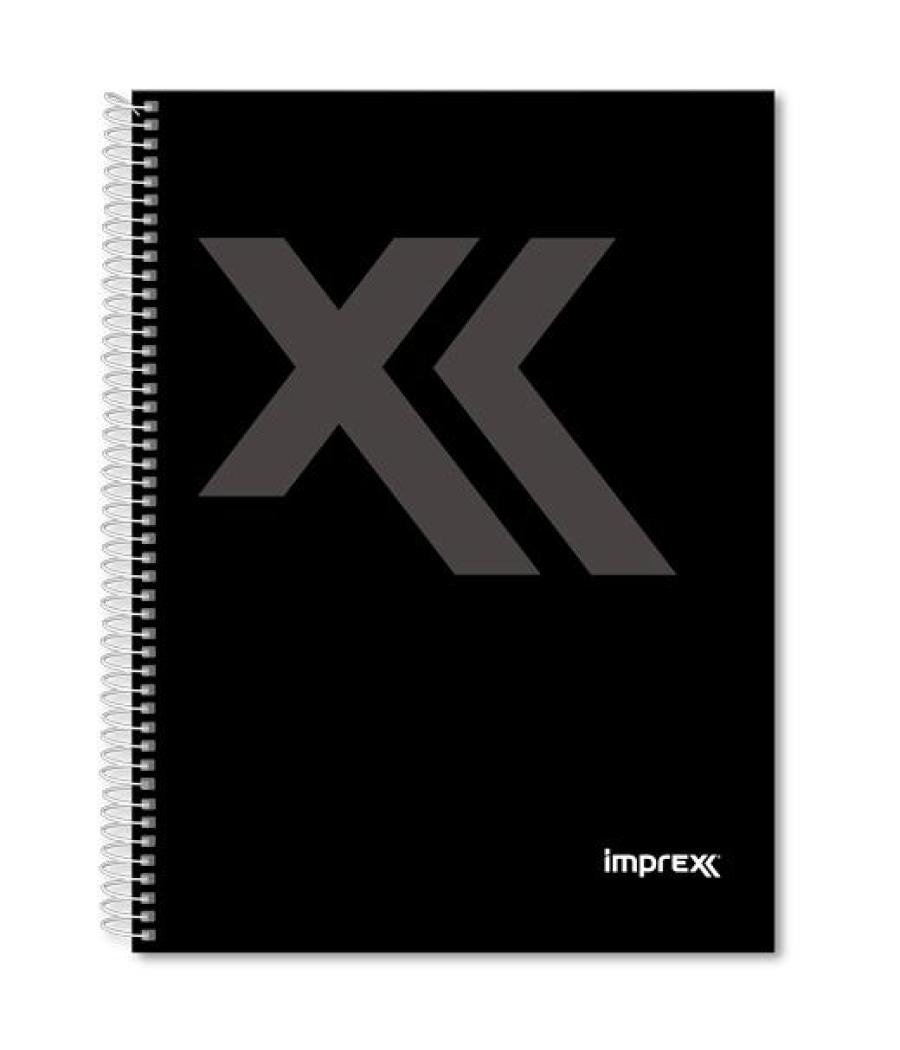 Imprex cuaderno espiral tapa forrada a5 80h 90gr 4x4 negro