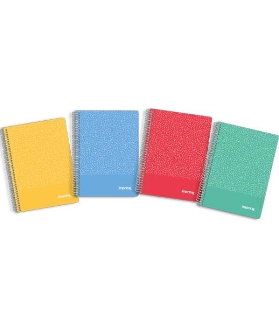 Imprex cuaderno espiral tapa pp a5 80h 90gr 4x4 colores surtidos