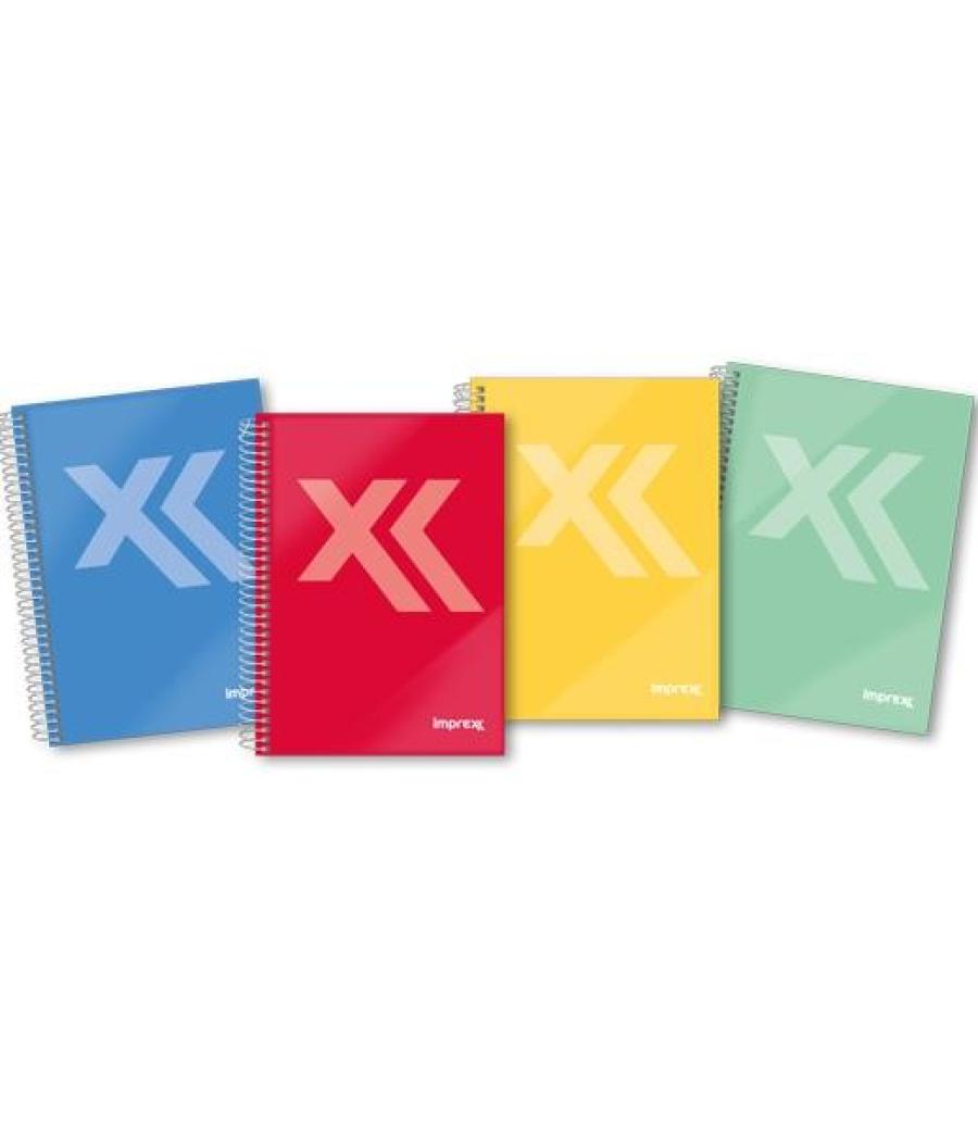 Imprex cuaderno espiral tapa forrada a5 80h 90gr 4x4 colores surtidos
