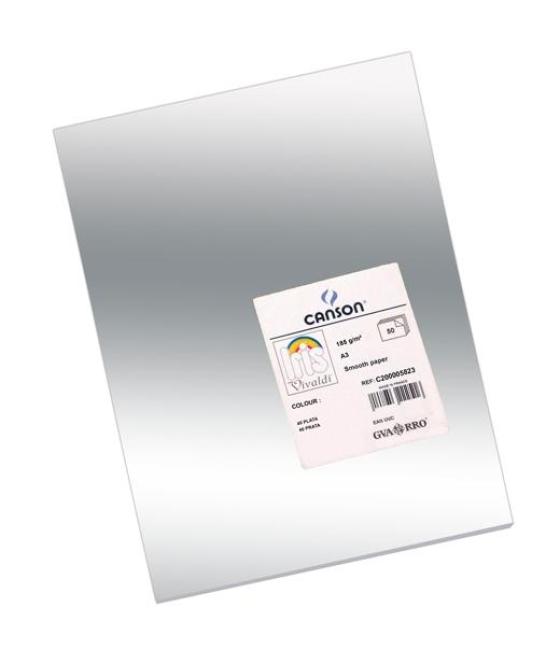 Iris cartulina 297x420mm 185gr gris plata -50u-