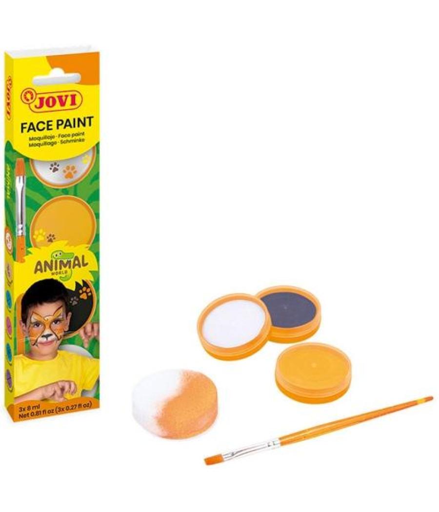 Jovi maquillaje crema estuche 3 botes 8ml + accesorios animals