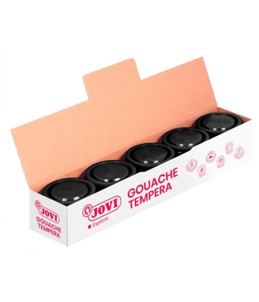 Jovi témpera escolar estuche 5 botes negro de 35ml