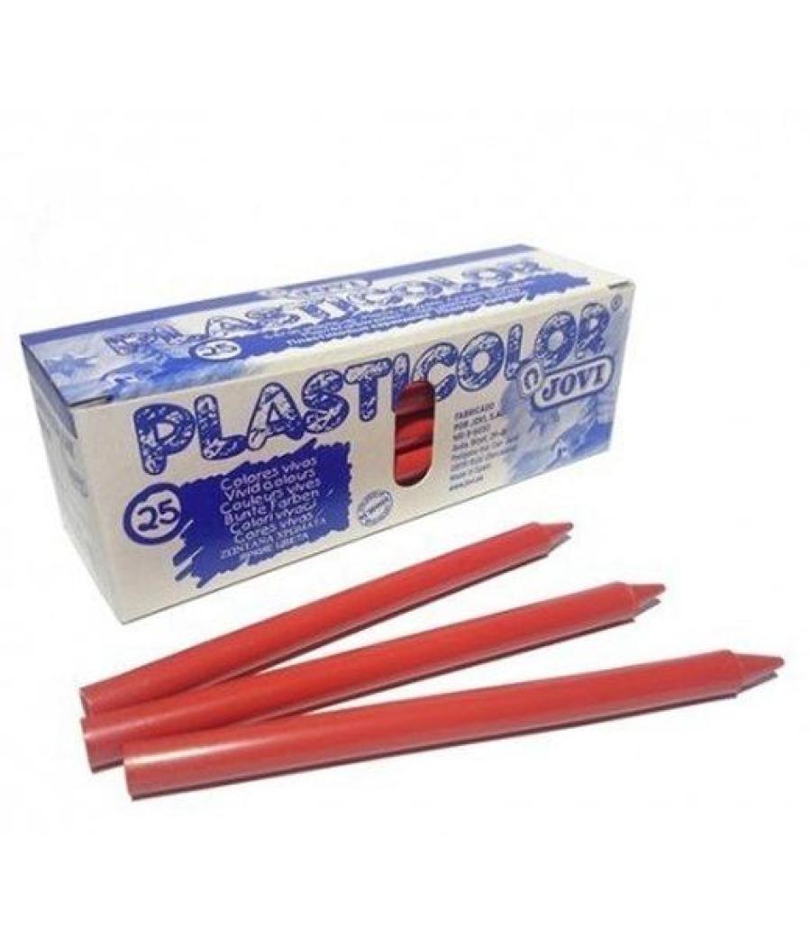 Jovi ceras plásticas crayons student unicolor rojo caja 25 ud