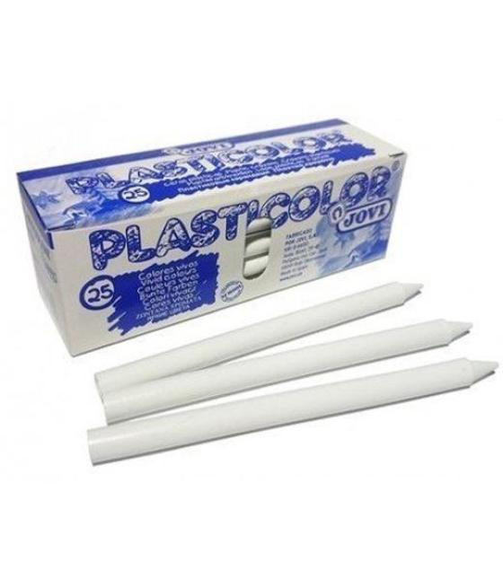 Jovi ceras plasticas crayons student unicolor blanco caja 25 ud