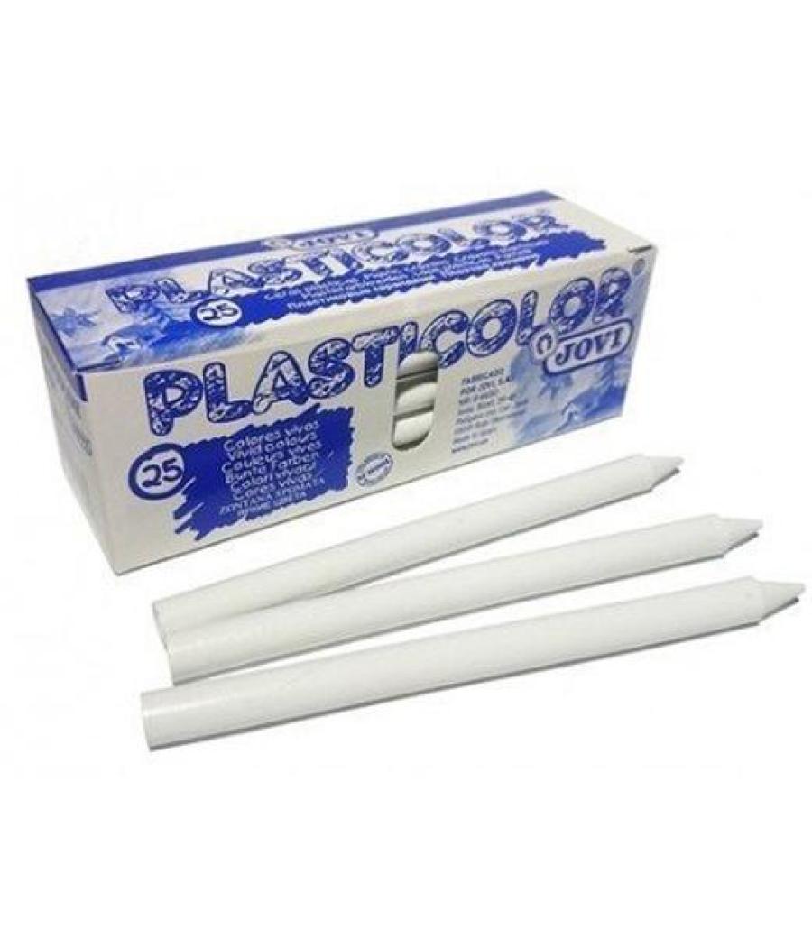 Jovi ceras plasticas crayons student unicolor blanco caja 25 ud