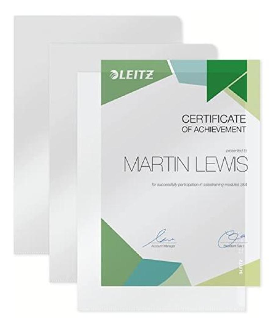 Leitz dossier uñero pvp rígido 150 micras a4 caja 100 unidades blanco translúcido