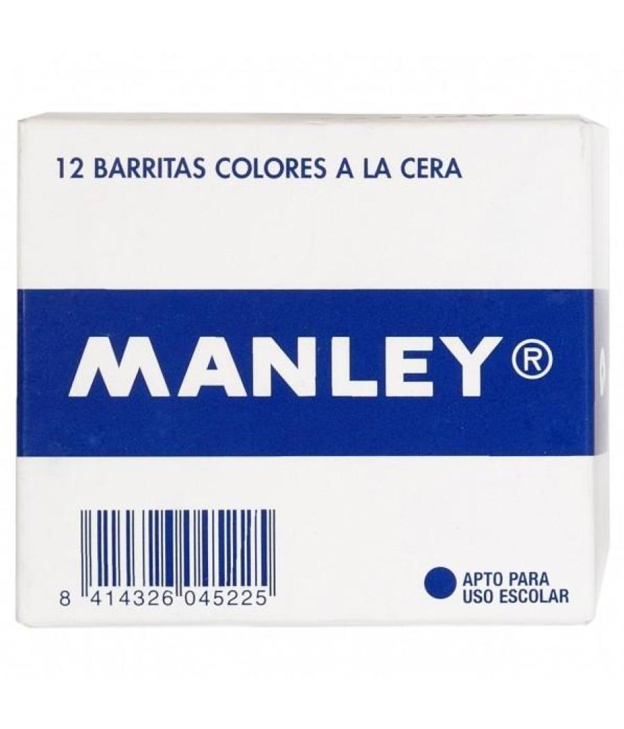 Manley estuche de 12 ceras 60mm (43) azul cyan