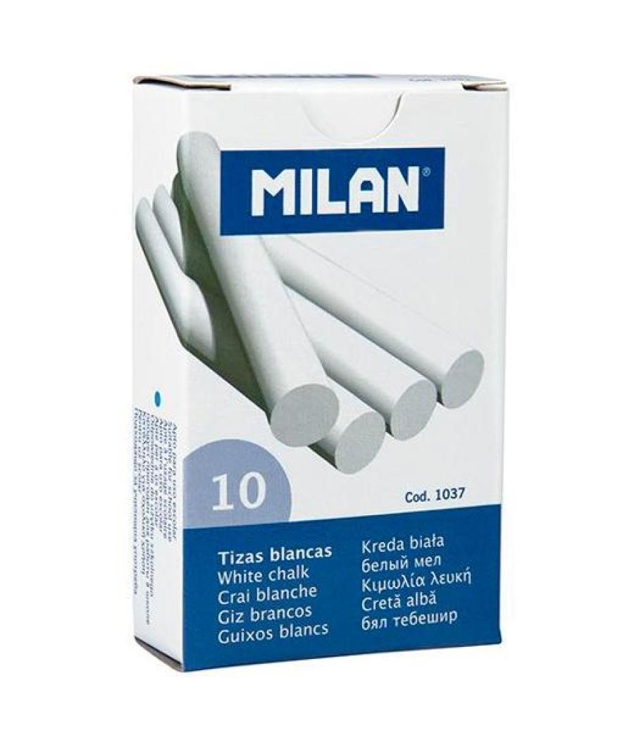 Milan tizas blancas (sulfato de calcio) caja de 10ud