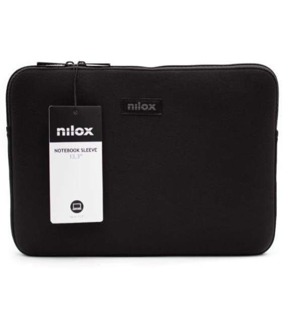 Nilox funda color sleeve portátil de 13,3 negro