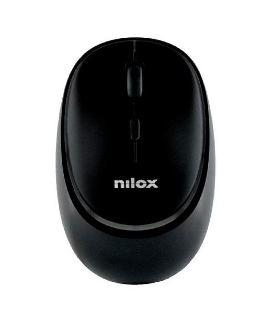 Nilox ratón inalámbrico 1600ppp 4 botones recargable negro