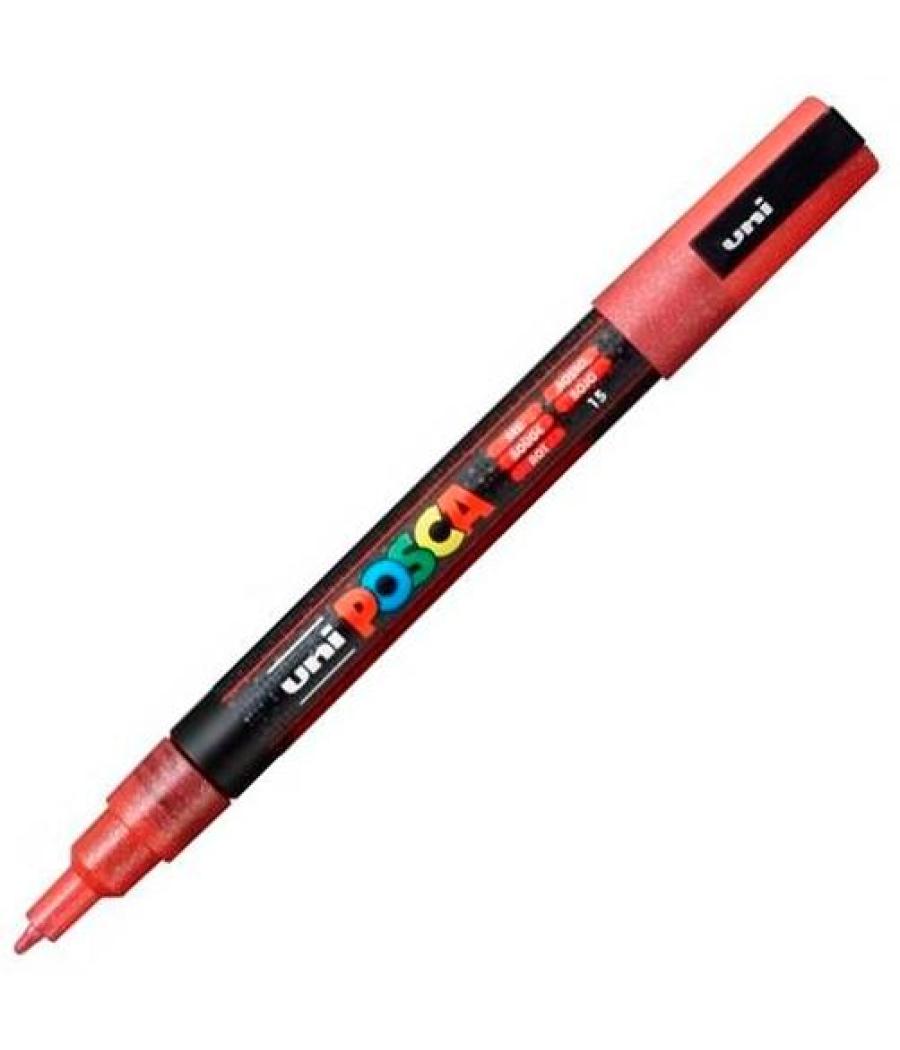 Posca marcador pc-3ml punta cónica 0,9 - 1,3 mm rojo purpurina