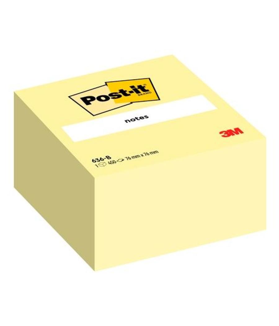 Post-it cubo de notas 636-b 450h 76x76mm canary yellow