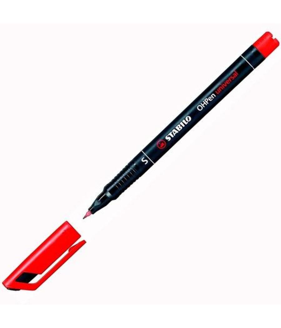 Stabilo marcador permanente ohpen universal s punta super fina 0.4mm rojo