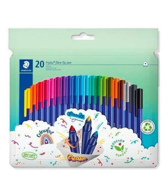 Staedtler rotulador triplus color 323 triangular c/surtidos estuche 20 ud