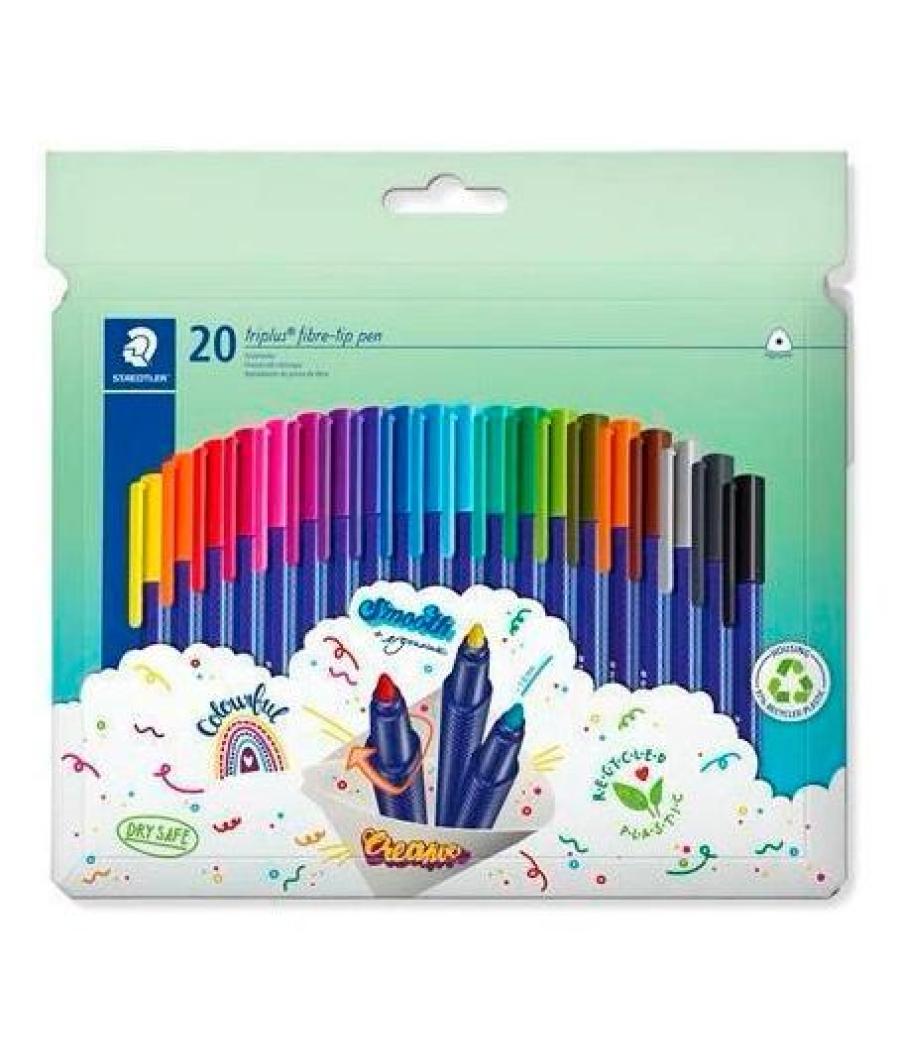 Staedtler rotulador triplus color 323 triangular c/surtidos estuche 20 ud