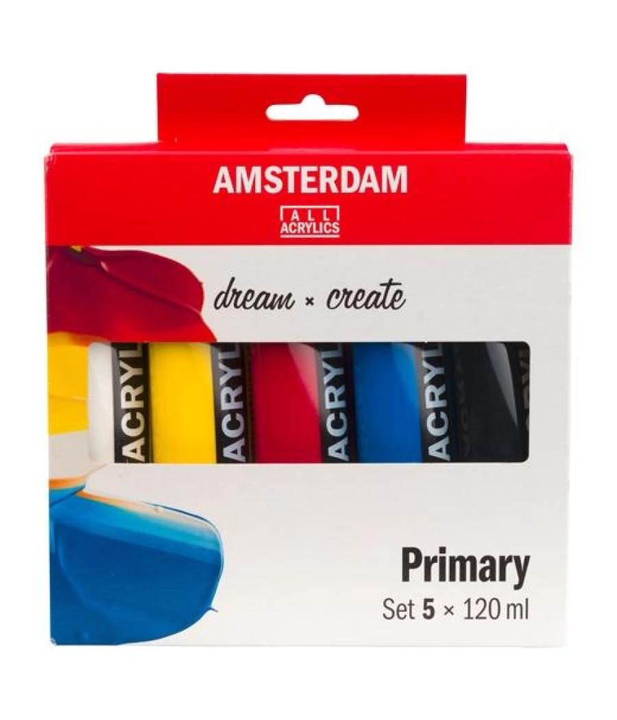 Talens amsterdam standard series set acrílicos primarios tubo 120ml estuche 5 ud