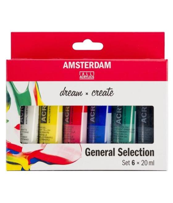 Talens amsterdam standard series set acrílicos selección general tubo 20ml estuche 6 ud