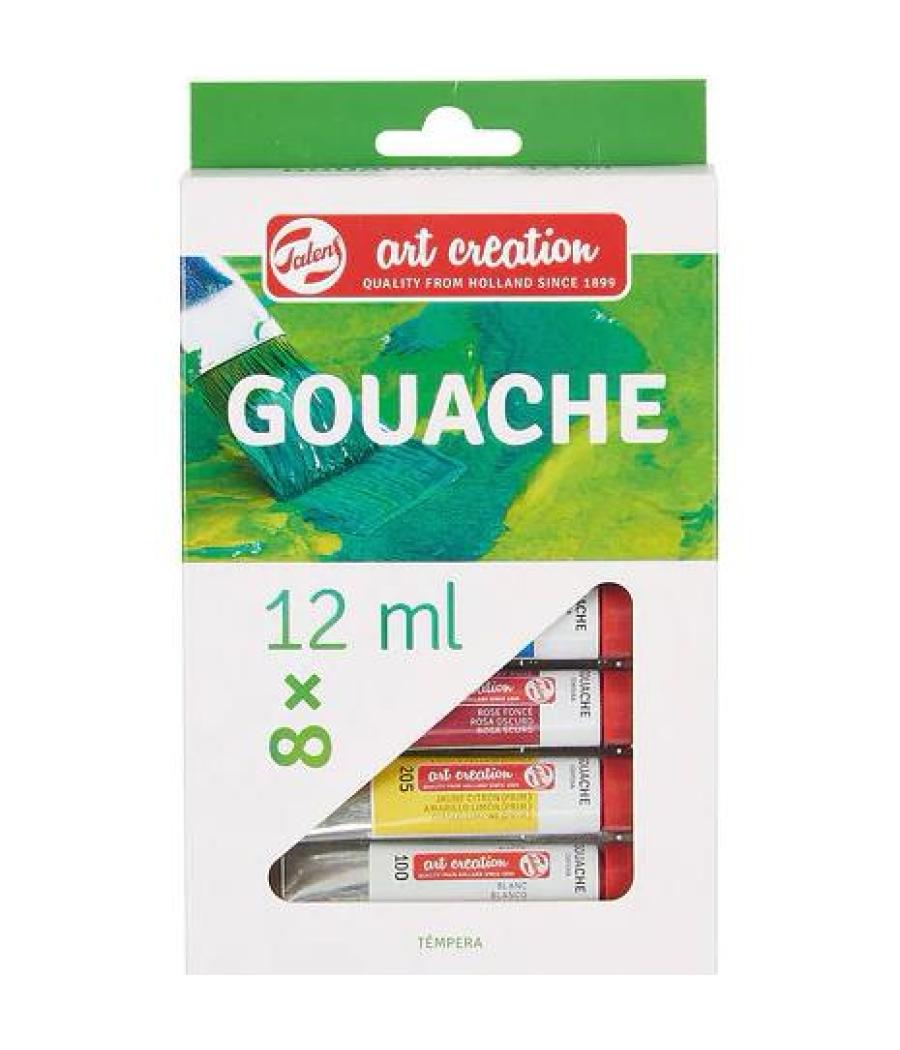 Talens art creation set de colores témpera tubo 12ml gouache estuche 8 ud