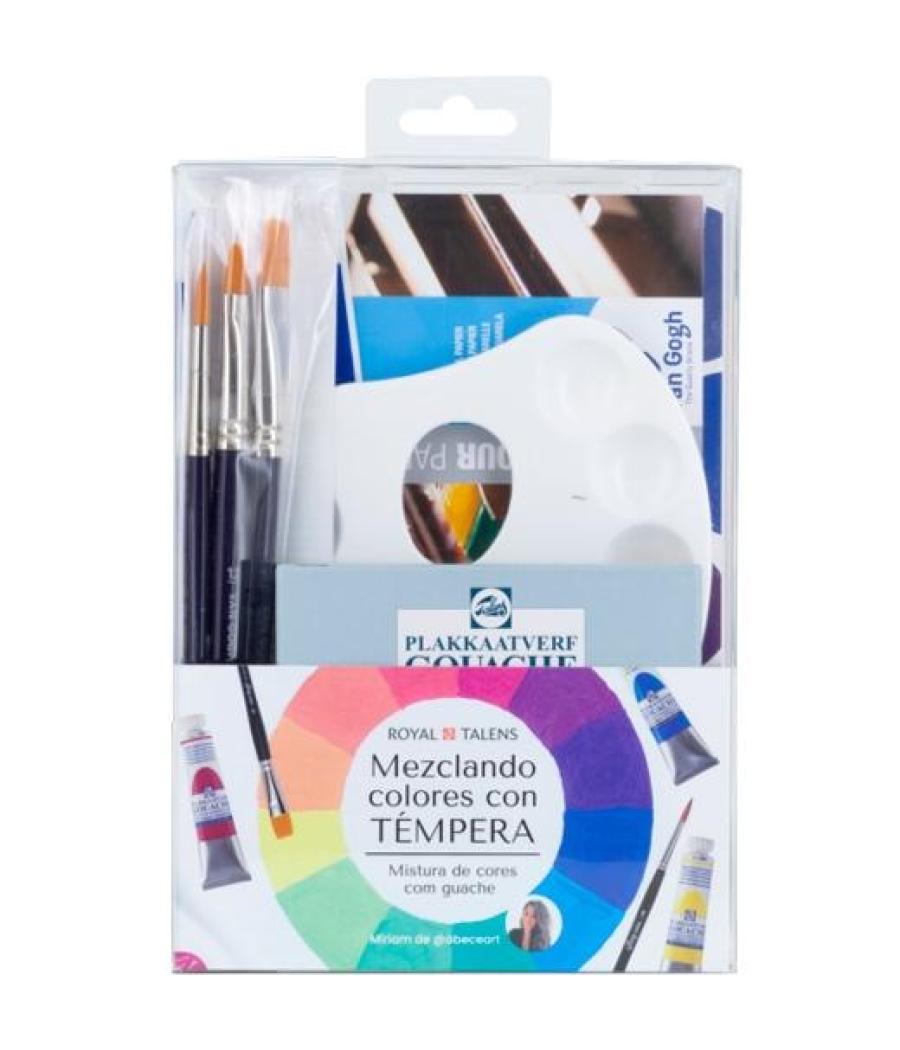 Talens set mezclando colores con témpera