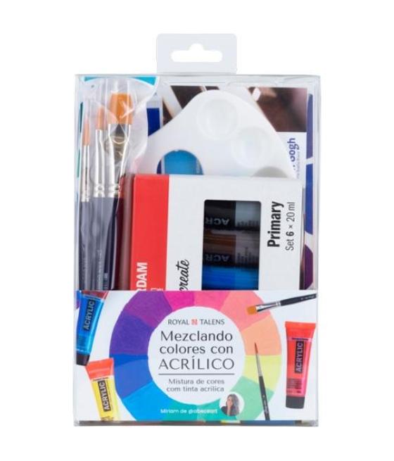 Talens set mezclando colores con acrílico