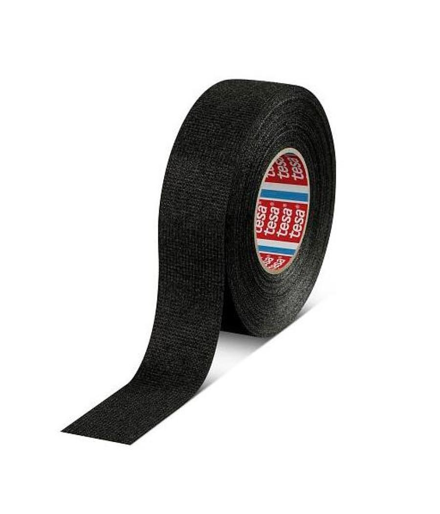Tesa cinta adhesiva resistente para cableado 19mm x 15m textil negro