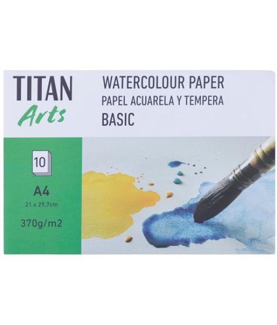 Titan arts papel acuarela y témpera basic a4 10h 370gr