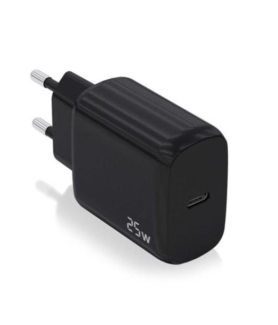 Aisens cargador usb-c pd3.0 1 puerto 1xusb-c 25w, negro