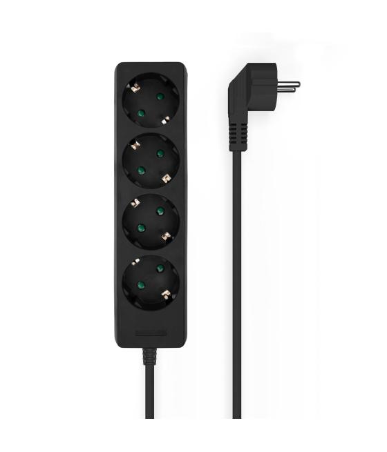 Aisens regleta de enchufes con 4 tomas sin interruptor cable 1,4m negro