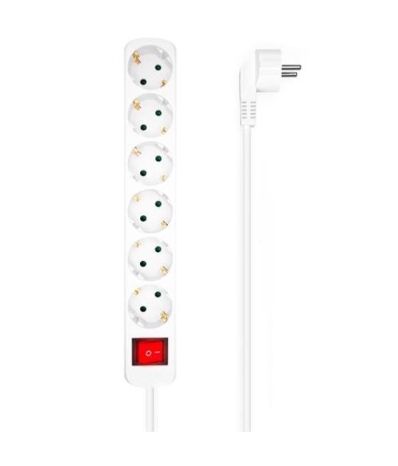 Aisens regleta de enchufes con 6 tomas con interruptor cable 1,4m blanco