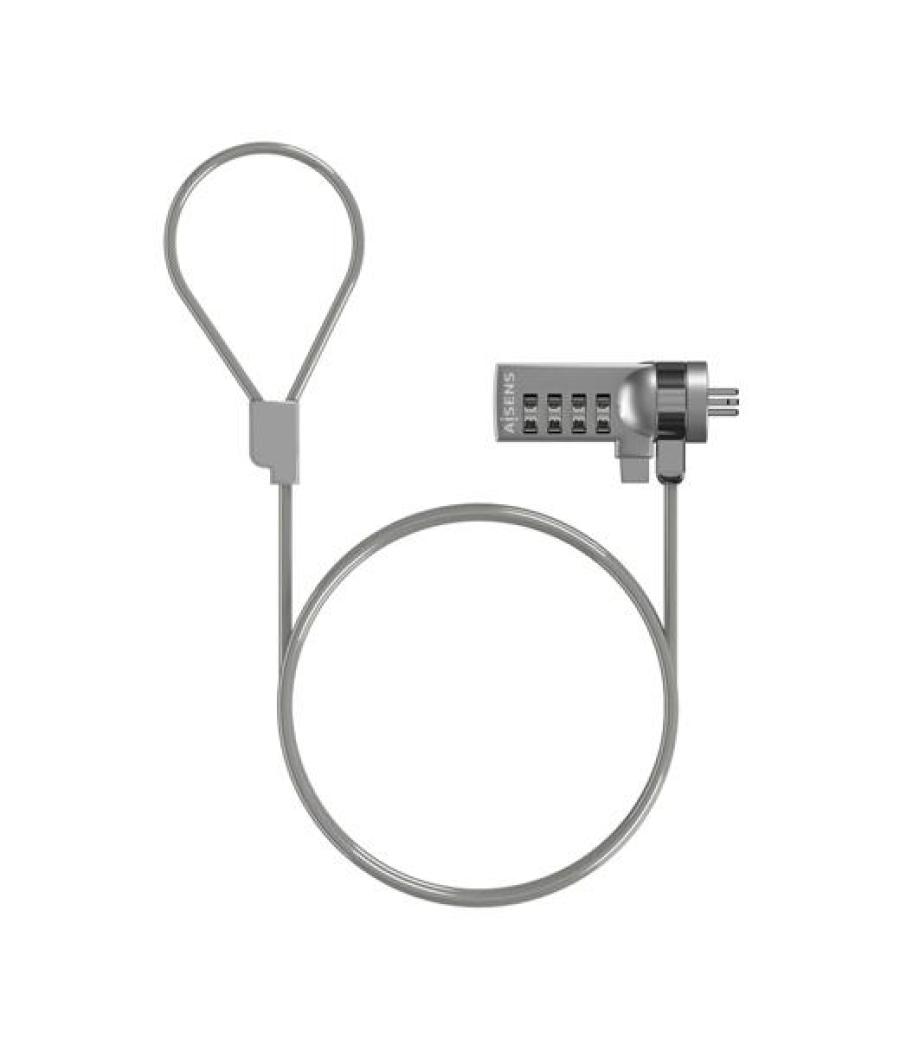 Aisens cable de seguridad con cerradura de combinacion para ordenador, portatil, monitor 1,5 m