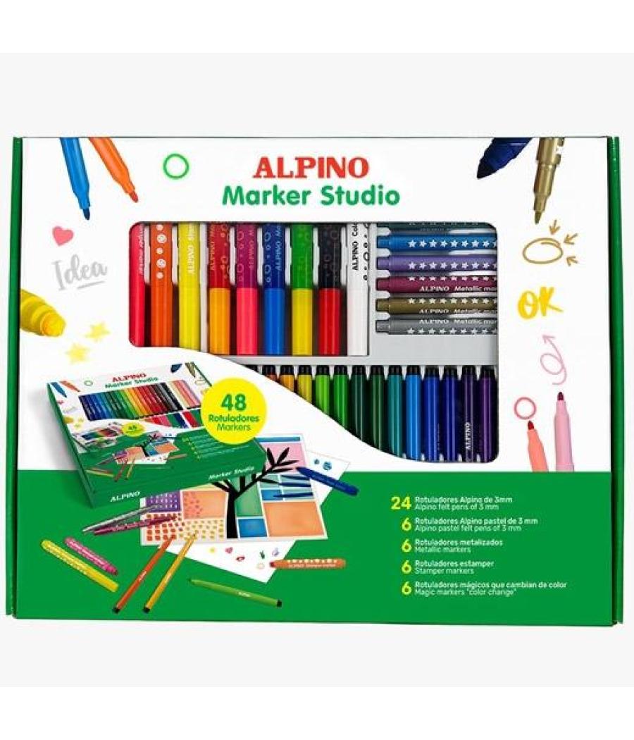 Alpino rotuladores marker studio colores surtidos set 48 ud