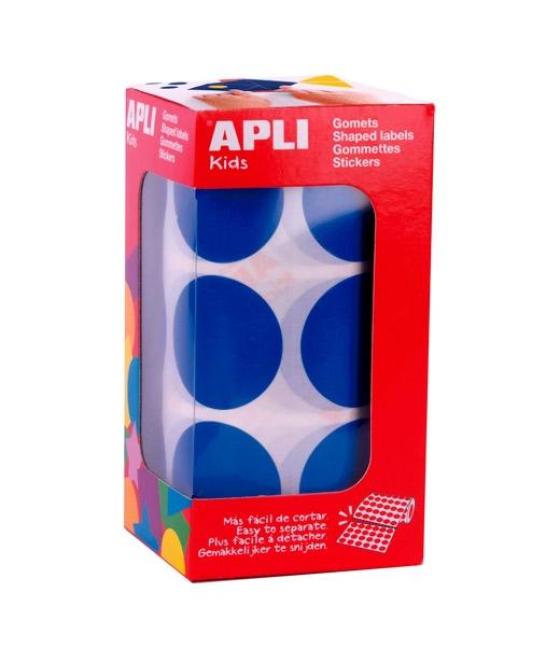 Apli gomets redondos 33mm rollo azul -rollo 708 unidades-
