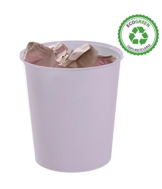 Archivo 2000 papelera ecogreen 18 litros 240x310mm reciclado malva pastel