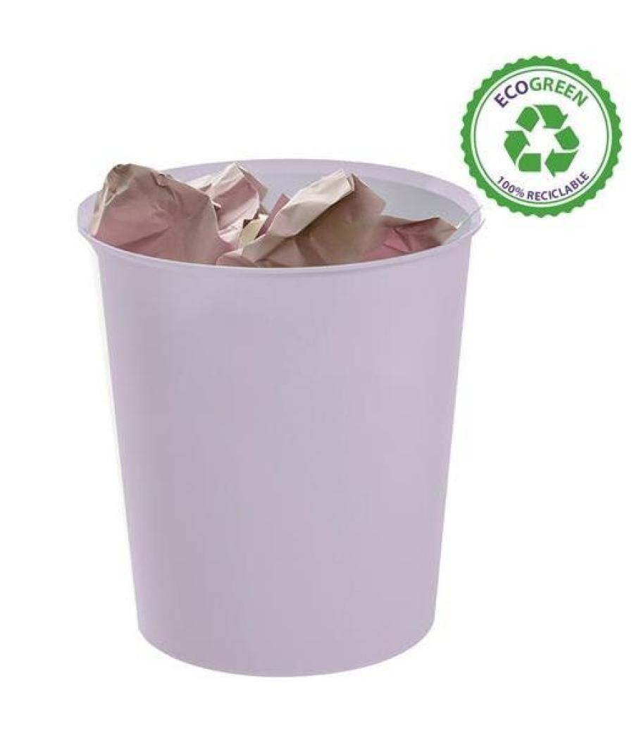 Archivo 2000 papelera ecogreen 18 litros 240x310mm reciclado malva pastel