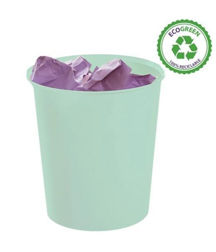Archivo 2000 papelera ecogreen 18 litros 240x310mm reciclado verde pastel