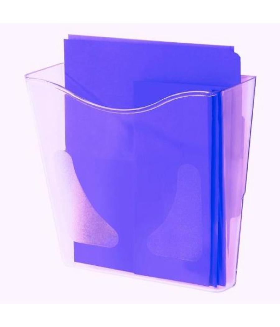 Archivo 2000 portafolletos mural con agujeros pre perforados din a4 vertical cristal transparente