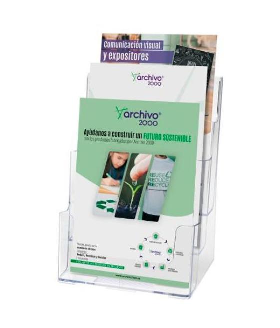 Archivo 2000 portafolletos sobremesa 3 alturas din a5 vertical poliestireno ultra transparente