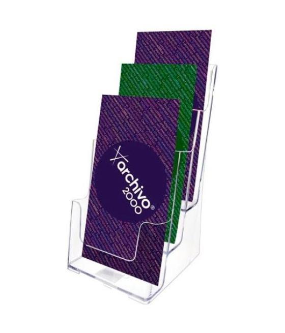 Archivo 2000 portafolletos sobremesa 3 alturas 1/3 din a4 vertical poliestireno ultra transparente