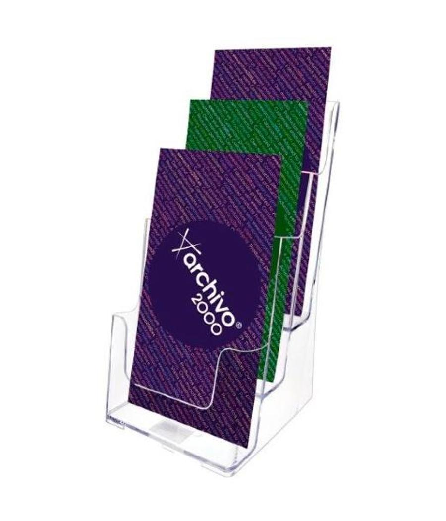 Archivo 2000 portafolletos sobremesa 3 alturas 1/3 din a4 vertical poliestireno ultra transparente