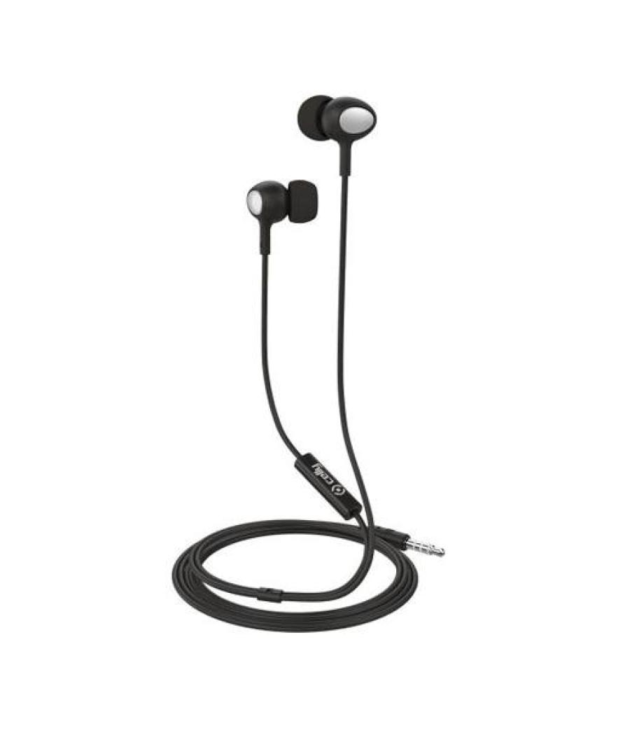 Celly auricular jack 3.5 stereo con microfono negro