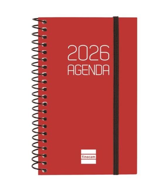 Finocam agenda espiral opaque e3-79x127mm svh tapa pp burdeos 2026