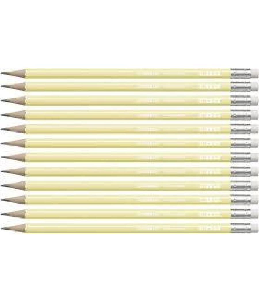 Stabilo swano lapiz grafito con goma pastel amarillo -12u-