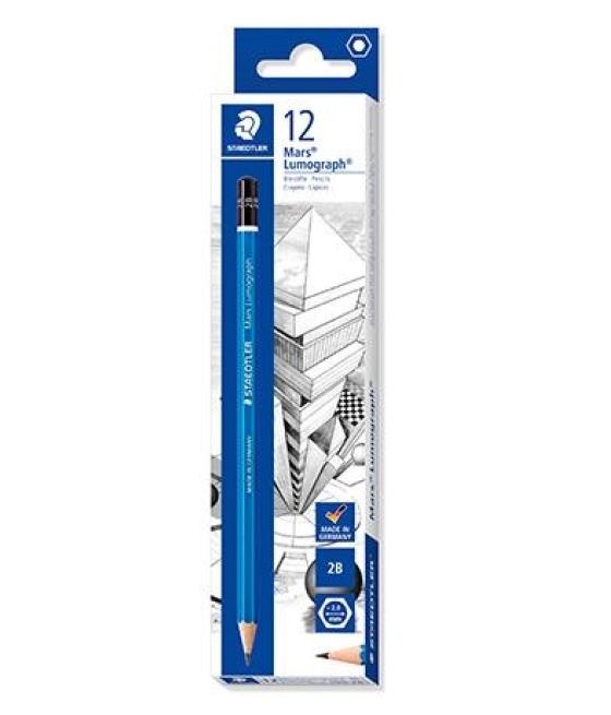Staedtler lápiz de grafito lumograph 100-2b caja 12 ud