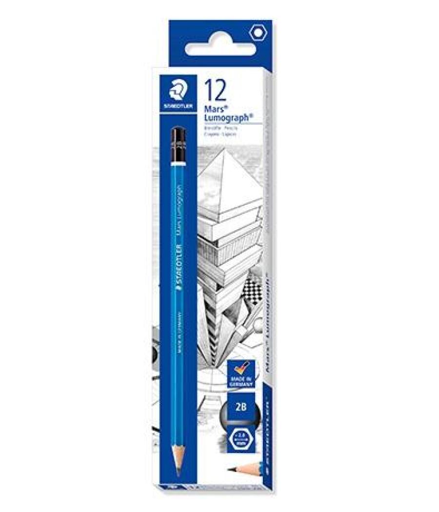 Staedtler lápiz de grafito lumograph 100-2b caja 12 ud