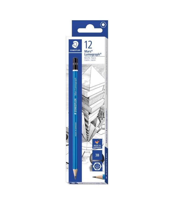 Staedtler lápiz de grafito lumograph 100-3b caja 12 ud
