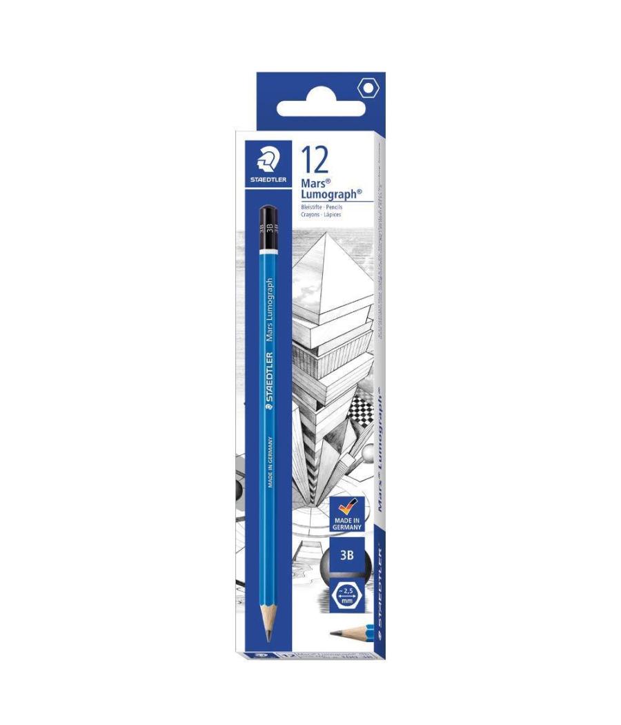 Staedtler lápiz de grafito lumograph 100-3b caja 12 ud